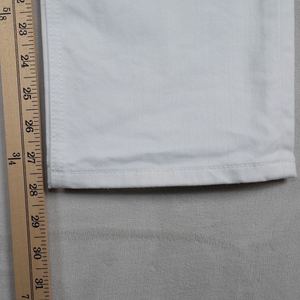 Tory Burch White High Rise Button Fly Embroidered Flower Cropped‎ Jeans Size 27 - Picture 7 of 16
